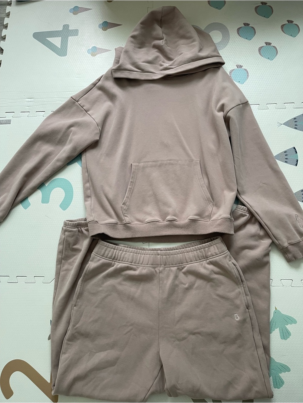 Buffbunny Collection Cloud Hoodie & Jogger Set in Taupe Size L